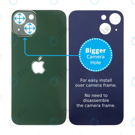 Apple iPhone 13 - Rear Housing Glass with Bigger Camera Hole (Green)