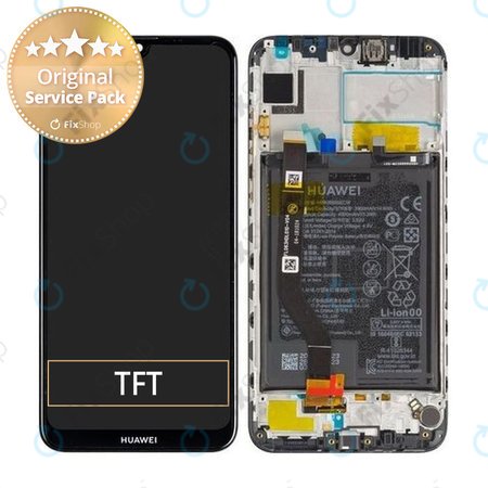 Huawei Y7 (2019), Y7 Prime (2019) - LCD Display + Touch Screen + Frame + Battery (Midnight Black) - 02352KCV, 02352KDB, 02352KDA, 02352LHQ, 02352KCY Genuine Service Pack