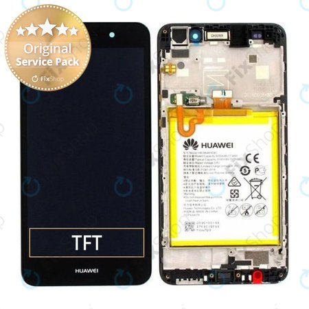 Huawei Y6 II - LCD Display + Touch Screen + Frame + Battery (Black) - 02350XME. 02350VUG Genuine Service Pack