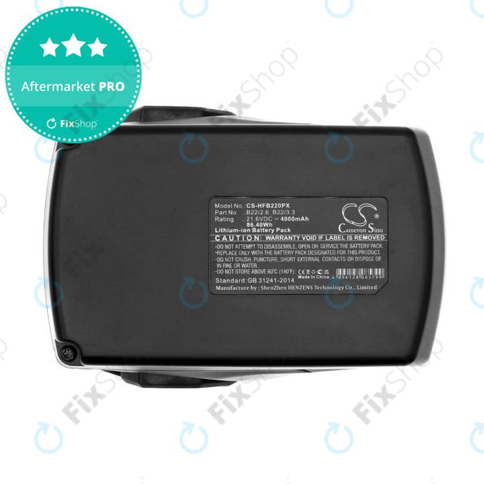 Battery for Hilti B22 Ag 125-A22, Wsr 22-A, 4000mAh, Li-Ion, 21.6V, B22/2.6, HQ