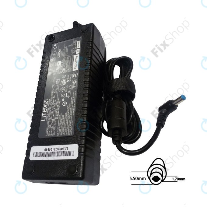 Charging adapter for Acer, 77011164, 135W, 19V, Black, Genuine Service Pack