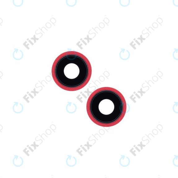 Apple iPhone 13, 13 Mini - Rear Camera Lens + Frame (Red) - 2pcs
