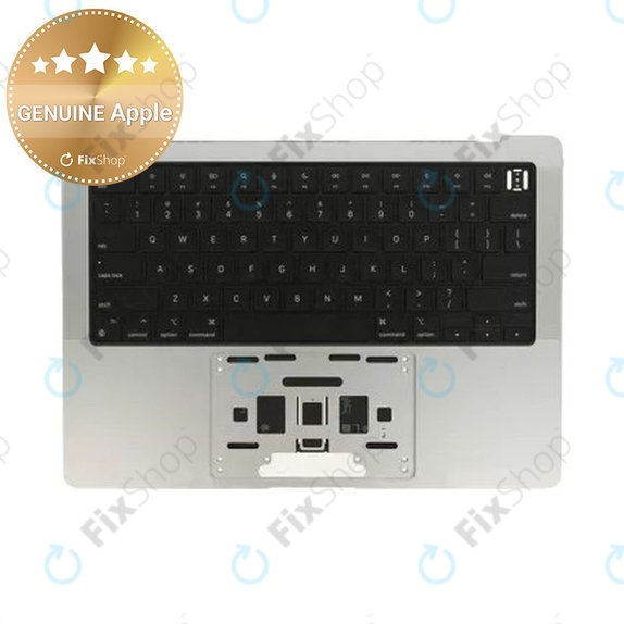 Top case keyboard frame for MacBook Pro 14", A2442 (2021), A2779 (2023), with US keyboard and battery, Silver, 661-32211, Genuine Apple