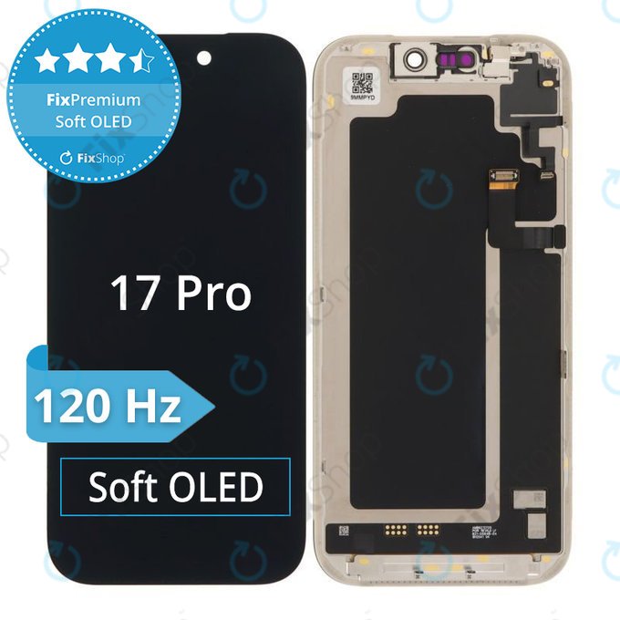 Display Soft OLED 120Hz for iPhone 17 Pro, Touch Screen with Frame, DIAGNOSTIC