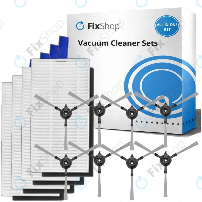 Replacement set for Xiaomi Robot Vacuum E5 (4x Filter, 8x Side brush)