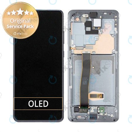 Samsung Galaxy S20 Ultra G988F - LCD Display + Touch Screen + Frame + Front Camera (Cosmic Gray) - GH82-22271B, GH82-22327B Genuine Service Pack