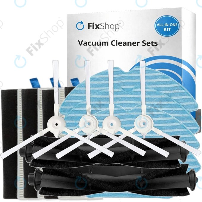 Replacement set for Rowenta X-Plorer S75 (2x Main brush, 4x Filter, 4x Side brush, 4x Mop cloth)