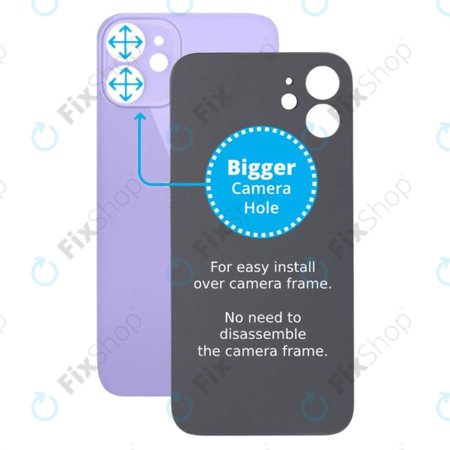 Apple iPhone 12 Mini - Rear Housing Glass with Bigger Camera Hole (Purple)