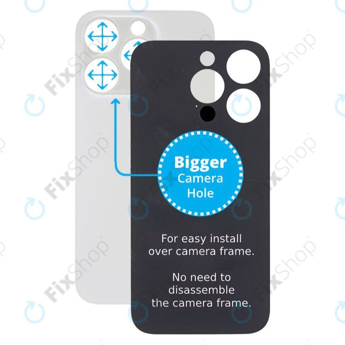 Apple iPhone 14 Pro - Rear Housing Glass with Bigger Camera Hole (Silver)