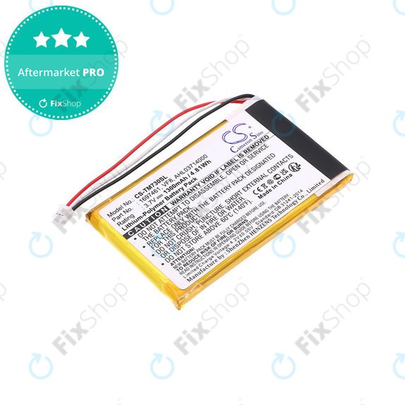 Battery for TomTom Go 530 Live, 630T, 720, 730T, 930T, 1697461, Li-Polymer, 3.7V, 1300mAh, HQ