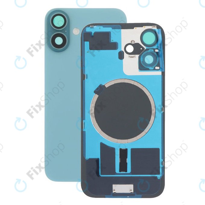 Apple iPhone 16 Plus - Rear Housing Glass + Camera Lens + Metal Plate + Magsafe Magnet (Teal)