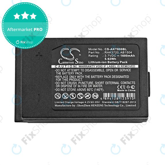 Battery for Akerstroms Mercury 8B, Jupiter, Era 150J, 1600mAh, Li-Ion, 3.7V, RAK3720, HQ