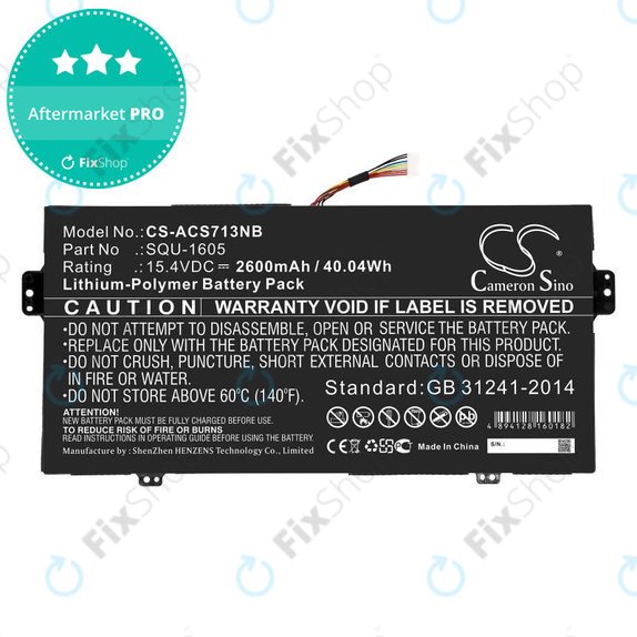Battery for Acer SF713-51, 2600mAh, Li-Pol, 15.4V, SQU-1605, HQ