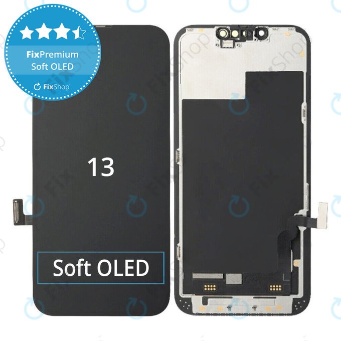 Display Soft OLED for iPhone 13, Touch Screen with Frame, FixPremium