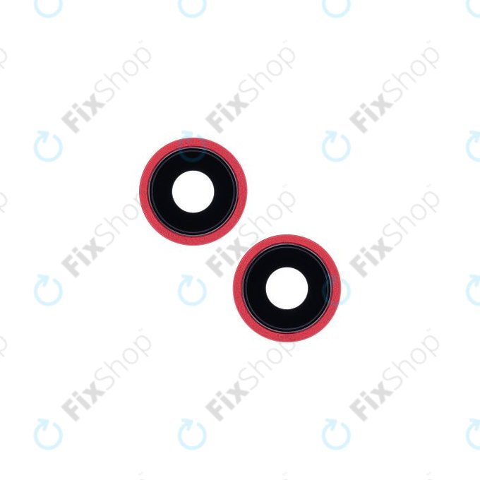 Apple iPhone 13, 13 Mini - Rear Camera Lens + Frame (Red) - 2pcs
