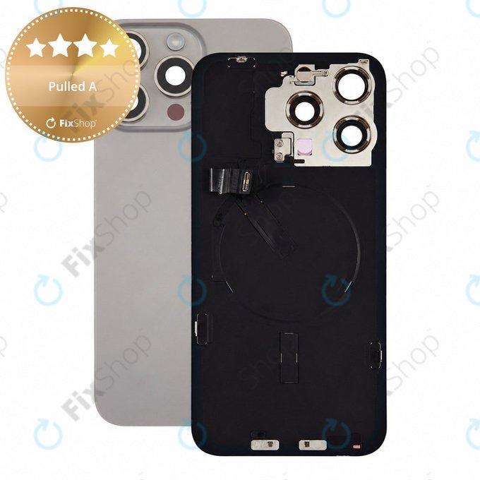 Rear Housing Glass for iPhone 15 Pro Max, Natural Titanium, Pulled A
