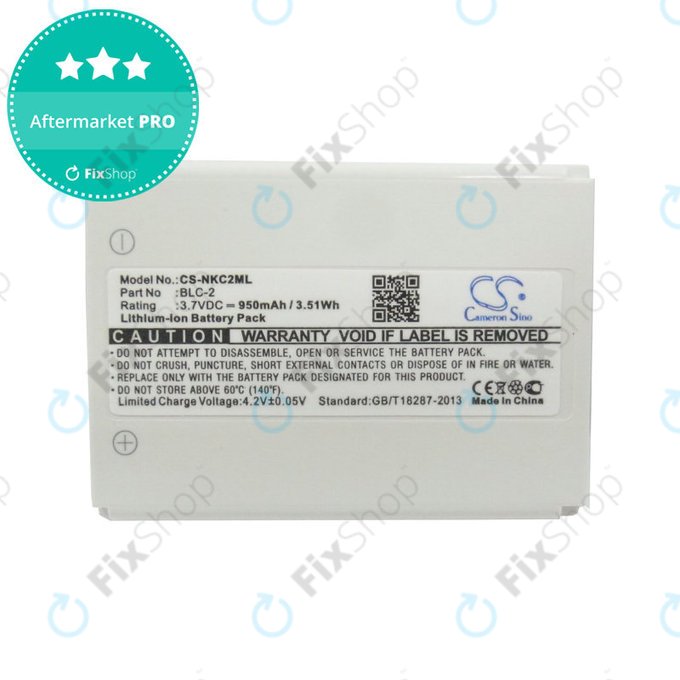Battery for Nokia 1220, 1221, 3310, 950mAh, Li-Ion, 3.7V, BLC-2, HQ