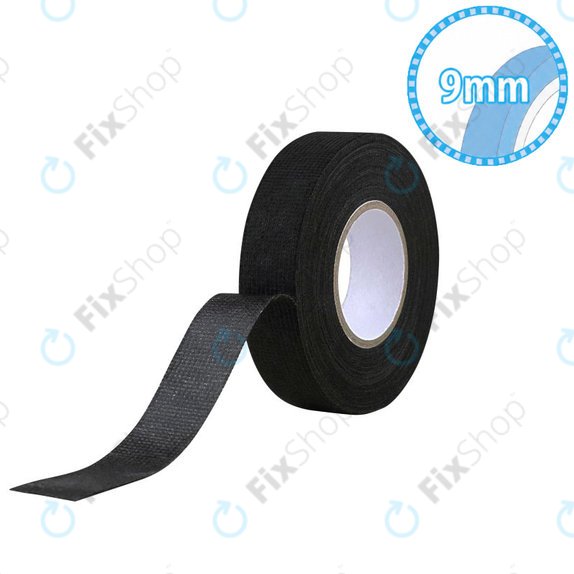 Fabric electrical tape for cable harnesses, 9mm x 20m, black