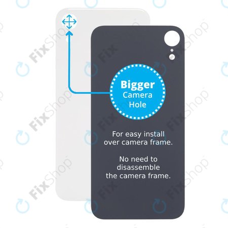 Apple iPhone XR - Rear Housing Glass with Bigger Camera Hole (White)