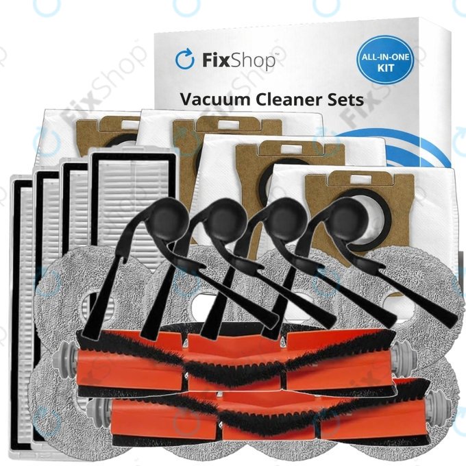 Replacement set for Xiaomi Robot Vacuum 5, 5 Pro (2x Main brush, 4x Filter, 4x Side brush, 8x Mop cloth, 4x Dust bag)