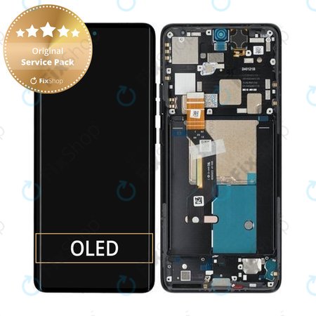 Motorola Edge 50 Pro - LCD Display + Touch Screen + Frame (Black Beauty) - 5D68C24092, 5D68C24322 Genuine Service Pack