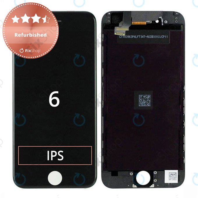 Display for iPhone 6, Black, Touch Screen with Frame, Refurbished