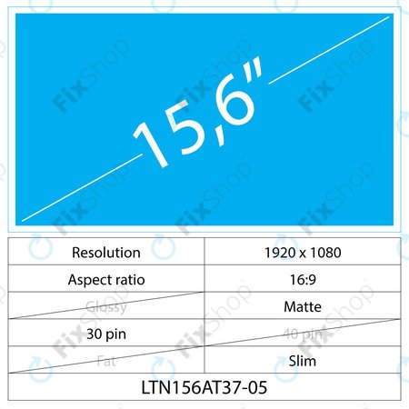 15.6 LCD Slim Matte 30 pin Full HD