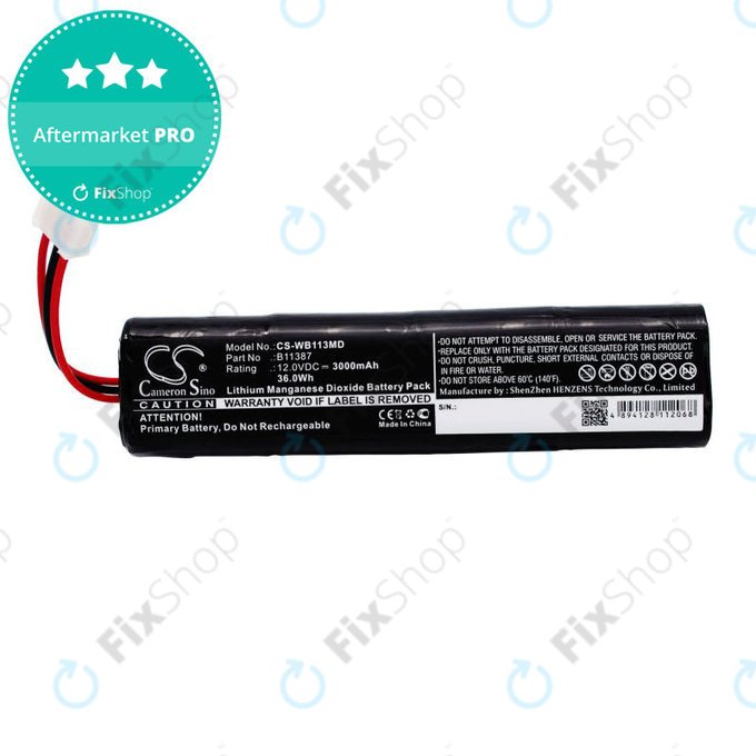 Battery for Schiller America AED 10 Jump Start, 3000mAh, Li-MnO2, 12V, 00185-2, HQ