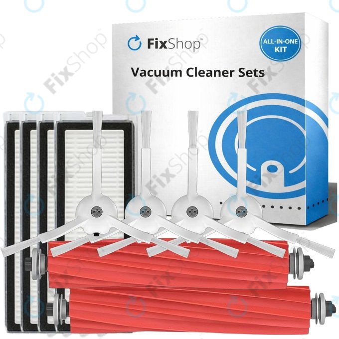Replacement set for Roborock Qrevo MaxV, Pro, S (2x Main brush, 4x Filter, 4x Side brush)