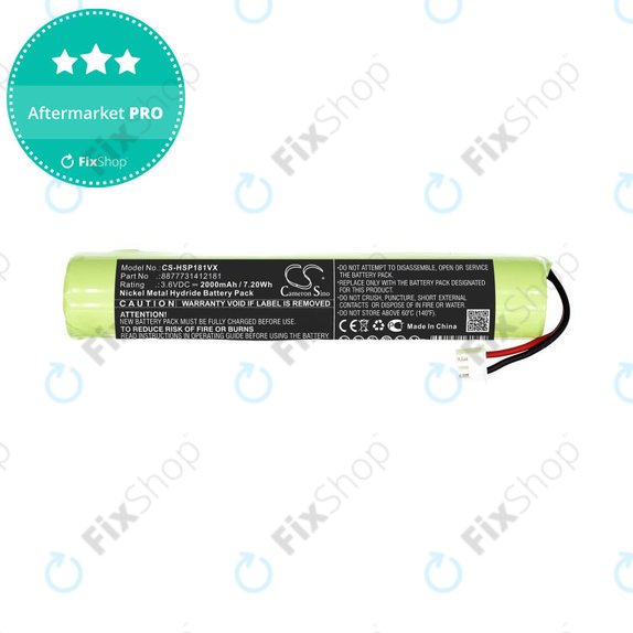 Battery for Hurricane Spin Scrubber, Brush Cleaner Mop, 2000mAh, Ni-MH, 3.6V, 8877731412181, HQ