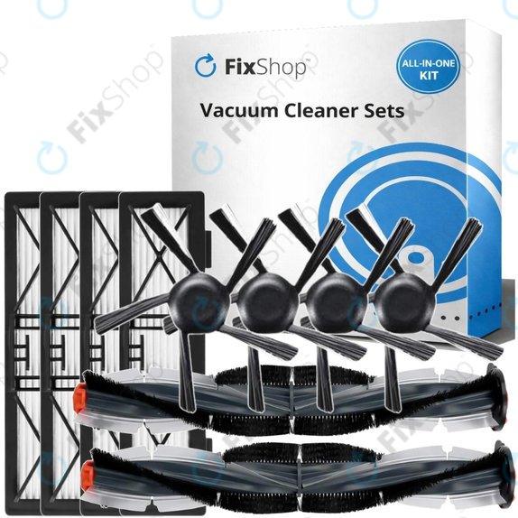 Replacement set for Neato Botvac D3, D4, D5, D6, D7 (2x Main brush, 4x Filter, 4x Side brush)