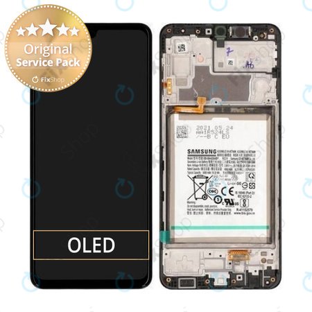 Samsung Galaxy M32 M325F - LCD Display + Touch Screen + Frame + Battery (Black) - GH82-26192A Genuine Service Pack