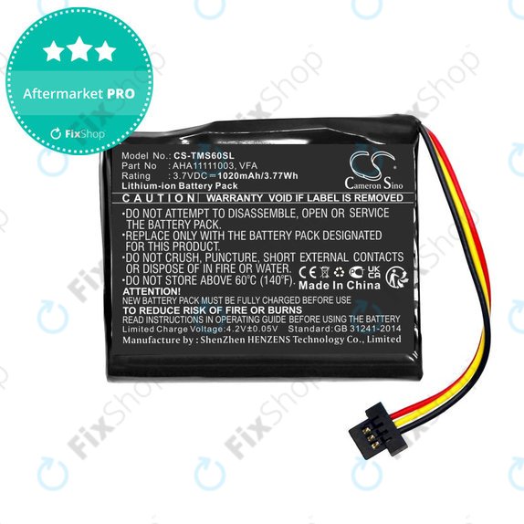 Battery for TomTom Start 60, 1020mAh, Li-Ion, 3.7V, VFA, HQ