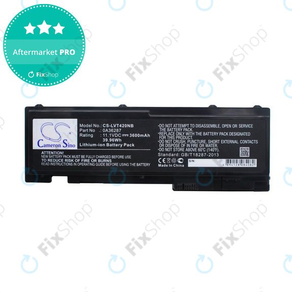 Battery for Lenovo Thinkpad T420s, T420si, 3600mAh, Li-Ion, 11.1V, 0A36287, HQ