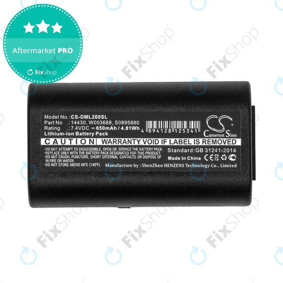 Battery for Dymo 260, 280, 650, 650mAh, Li-Ion, 7.4V, 14430, HQ