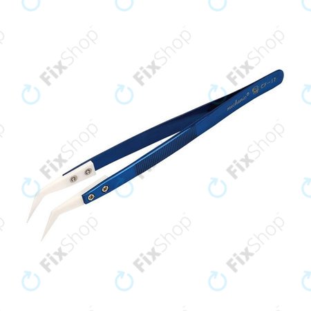 Mechanic CF-17 - Precision Heat Resistant Ceramic Tweezer with Curved Tip