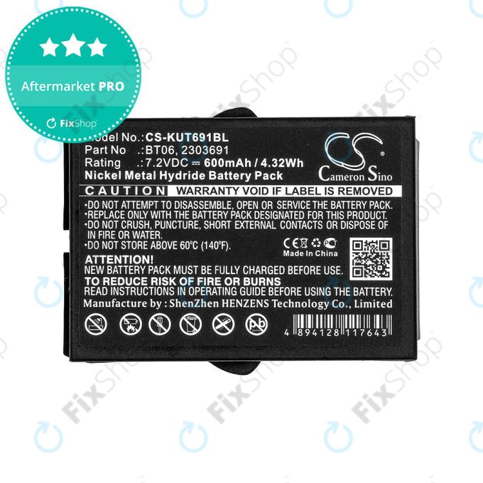 Battery for Ikusi TM60, 61, 62, 600mAh, Ni-MH, 7.2V, BT06, HQ