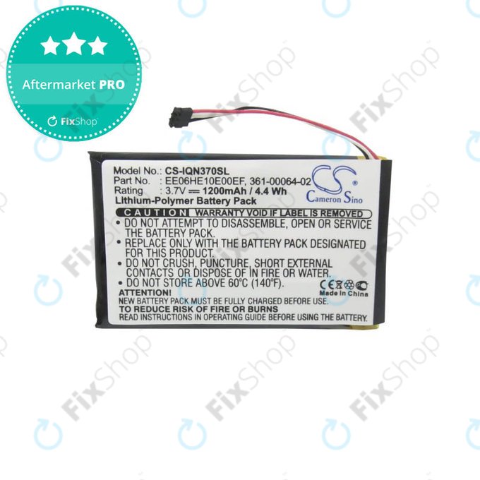 Garmin Nuvi 3700, 3760, 3760T, 3790, 3790T - Battery 361-00046-02, 361-00064-02, EE06HE10E00EF 1200mAh HQ