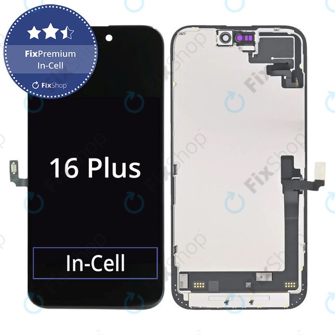 Display In-Cell FHD for iPhone 16 Plus, Touch Screen with Frame, FixPremium