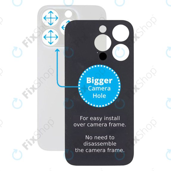Apple iPhone 14 Pro - Rear Housing Glass with Bigger Camera Hole (Silver)