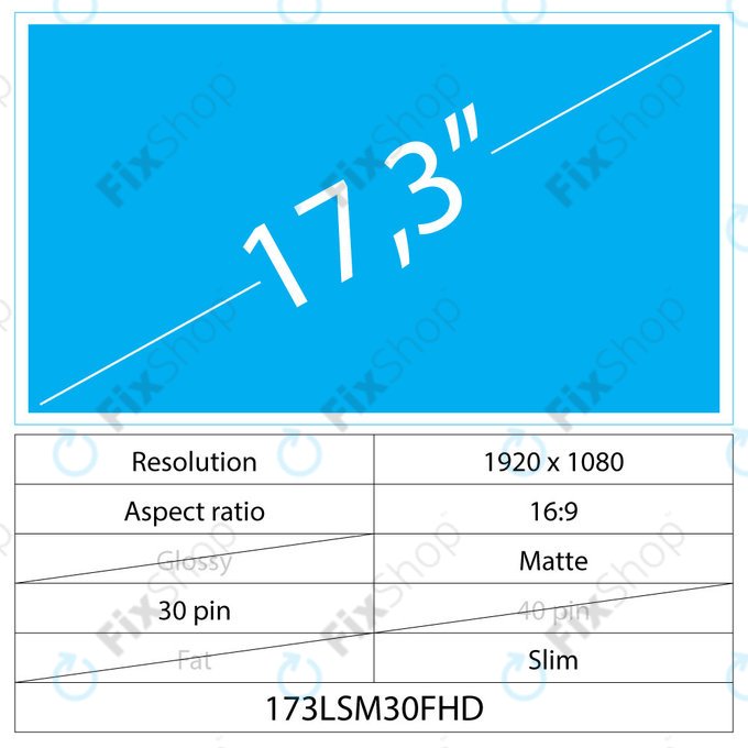 17.3 LCD Slim Matte 30 pin FHD
