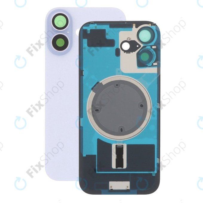 Apple iPhone 17 - Rear Housing Glass + Camera Lens + Metal Plate + Magsafe Magnets (Lavender)