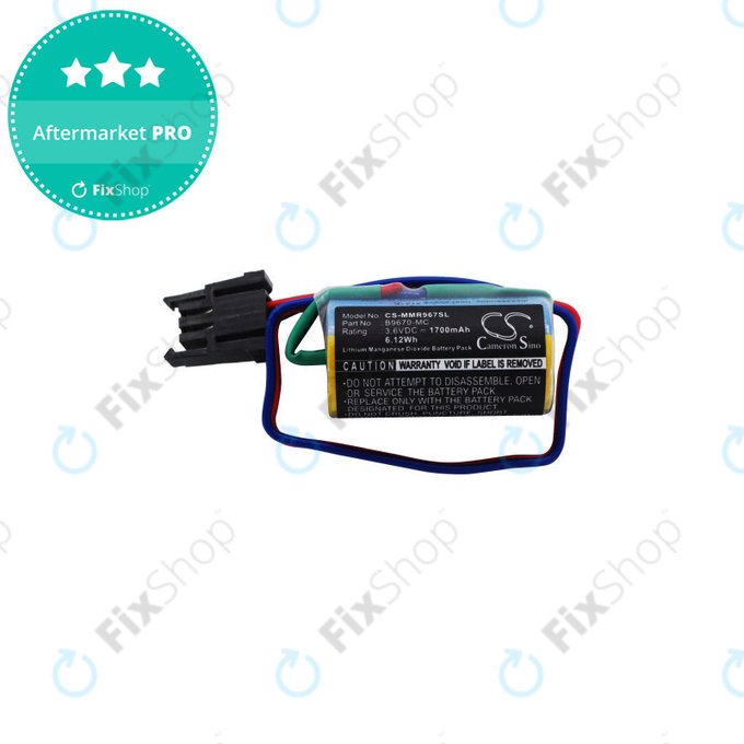 Battery for Mitsubishi Robot Control PLC, A RH, MR, 1700mAh, Li-MnO2, 3.6V, B9670-MC, HQ