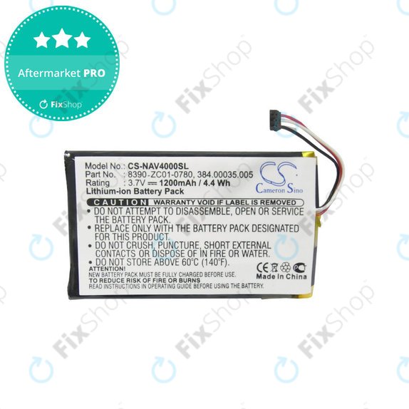 Battery for Navigon 40 Easy, Plus, Premium, 1200mAh, Li-Pol, 3.7V, 8390-ZC01-0780, HQ