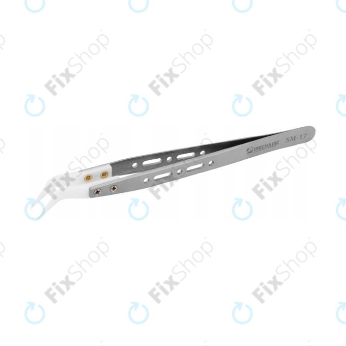 Precision Heat Resistant Ceramic Tweezer with Curved Tip, Mechanic SM-17