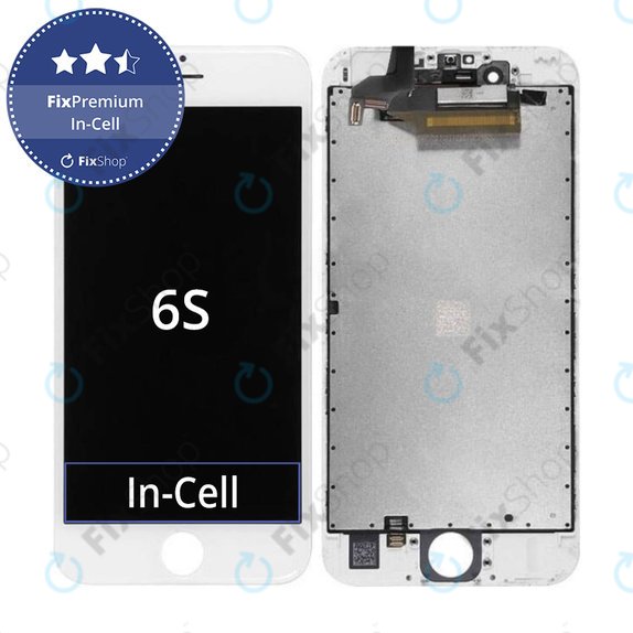 Display In-Cell for iPhone 6S, White, Touch Screen with Frame, FixPremium
