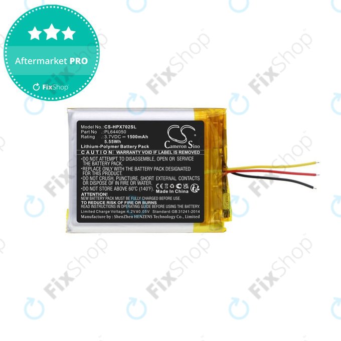 Battery for HyperX Cloud Flight, Cloud Alpha, 1500mAh, Li-Pol, 3.7V, PL644050, HQ
