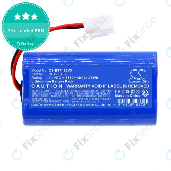 Battery for Bestway Aquatronix, Kokido Vektro Z200, 3350mAh, Li-Ion, 7.4V, BST-58482, HQ
