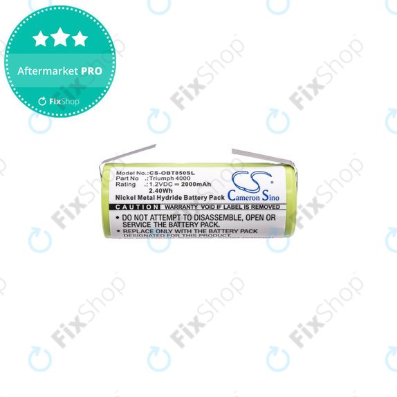 Battery for Oral-B Triumph 4000, 2000mAh, Ni-MH, 1.2V, 3761, HQ