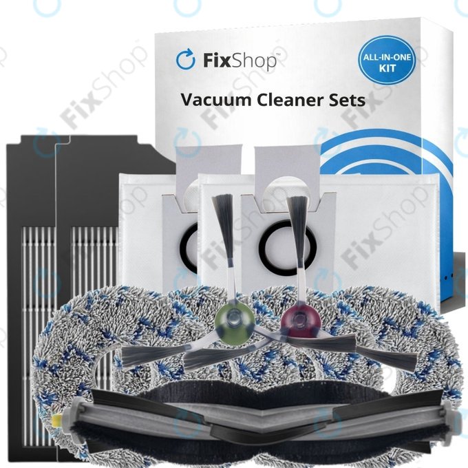 Replacement set for Ecovacs X1 Omni, T10 (1x Main brush, 2x Filter, 2x Side brush, 4x Mop cloth, 2x Dust bag)